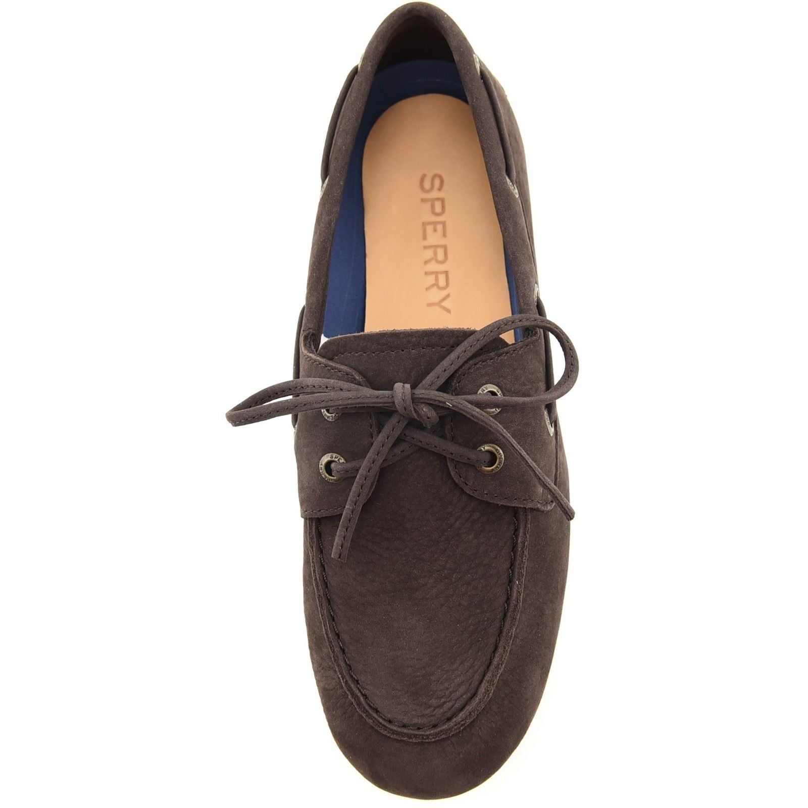 Sperry Slim Leather Women's Dark Brown Boat Shoes