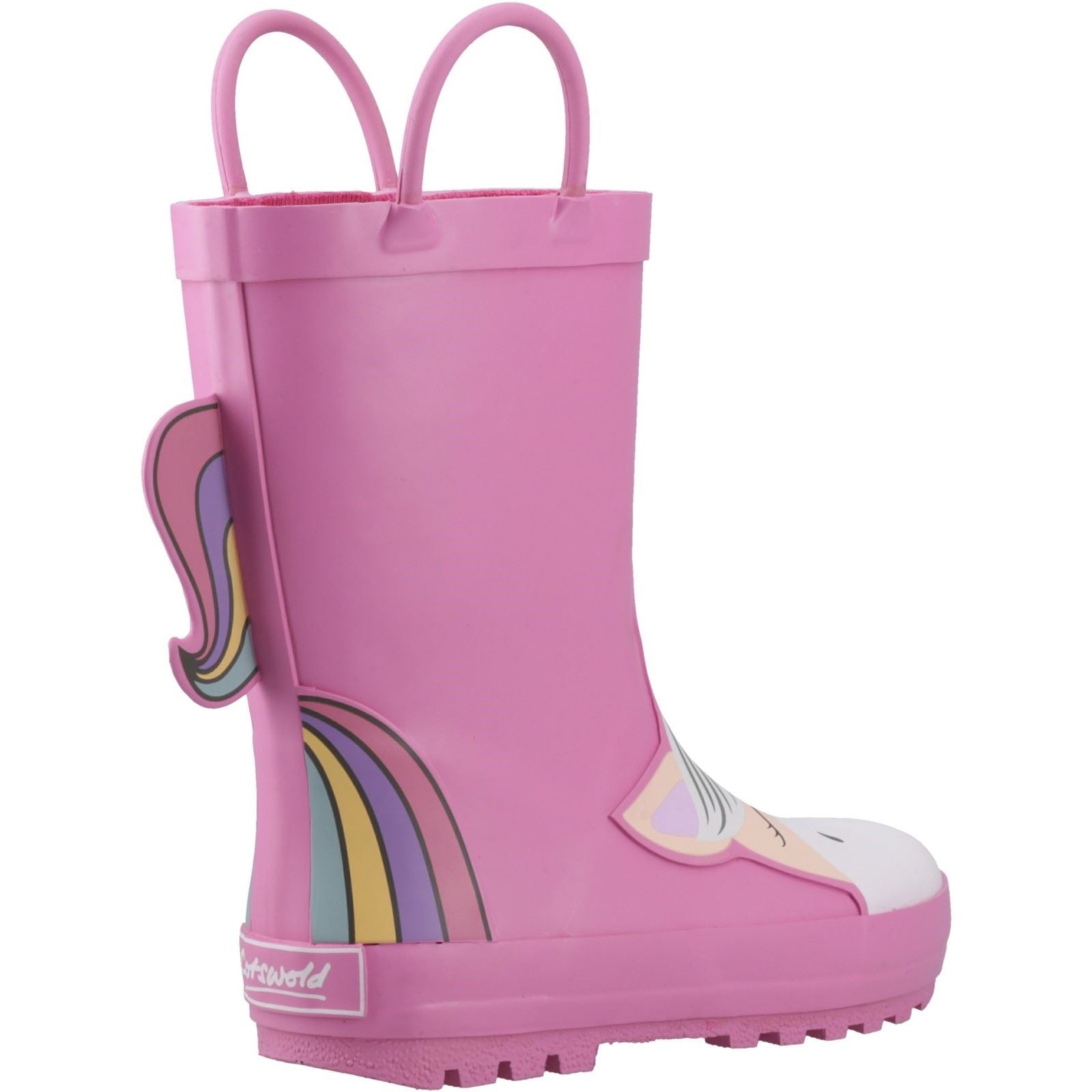 Cotswold Puddle 3D Rubber Girl's Pink Wellington Boots