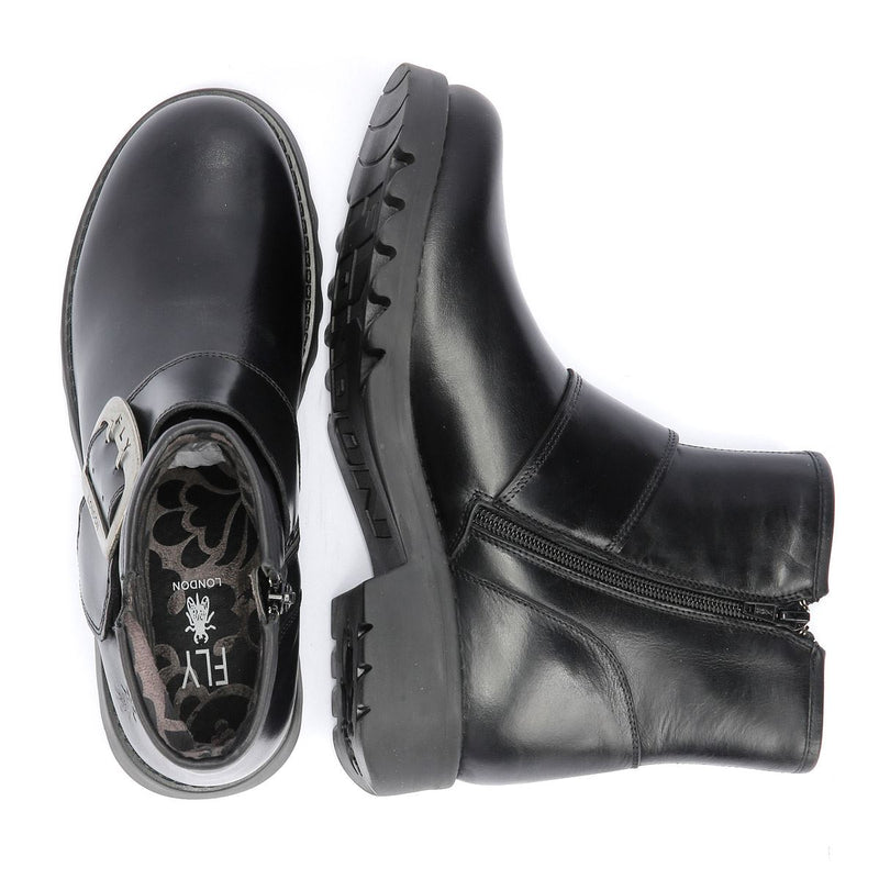 Fly London Rily Leather Women's Black Boots