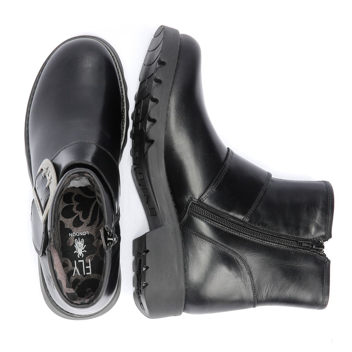 Fly London Rily Leather Women's Black Boots