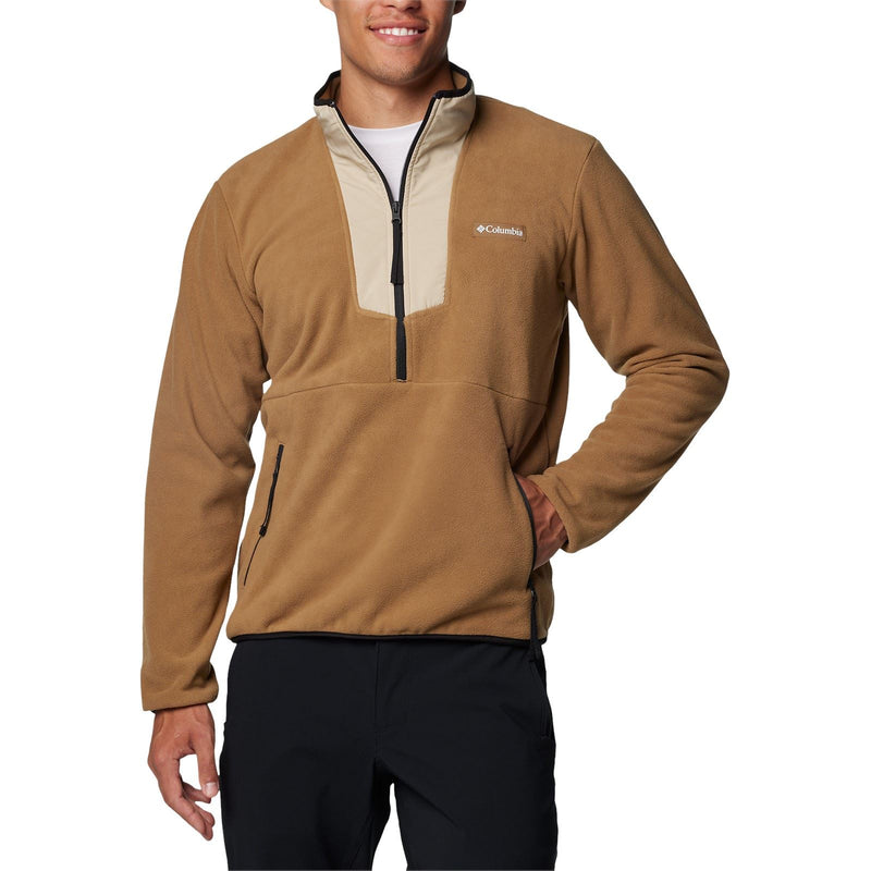 Columbia Sequoia Grove Half Zip Fleece Polyester Men's Brown Zip Neck Pullovers