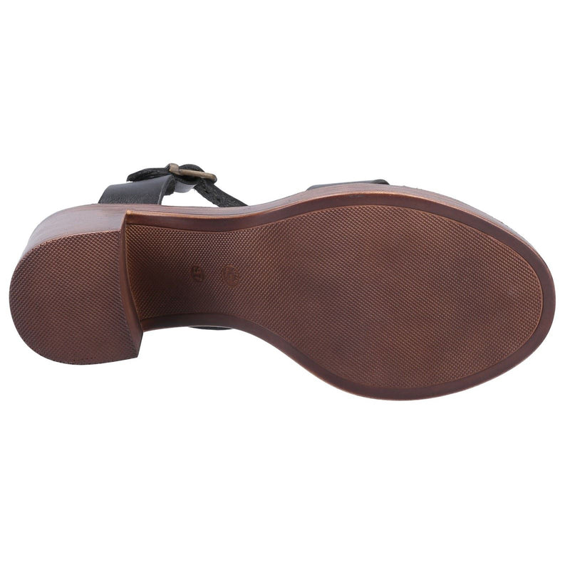 Hush Puppies Georgia Leather Women's Black Sandals