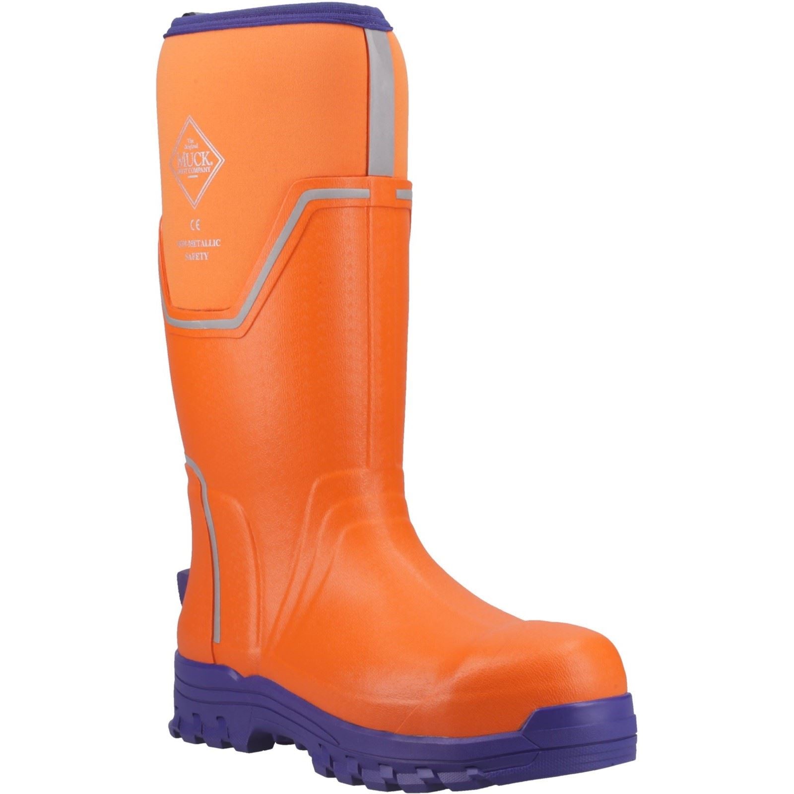 Muck Boots Grit S5 Rubber Men's Orange/Blue Wellington Boots