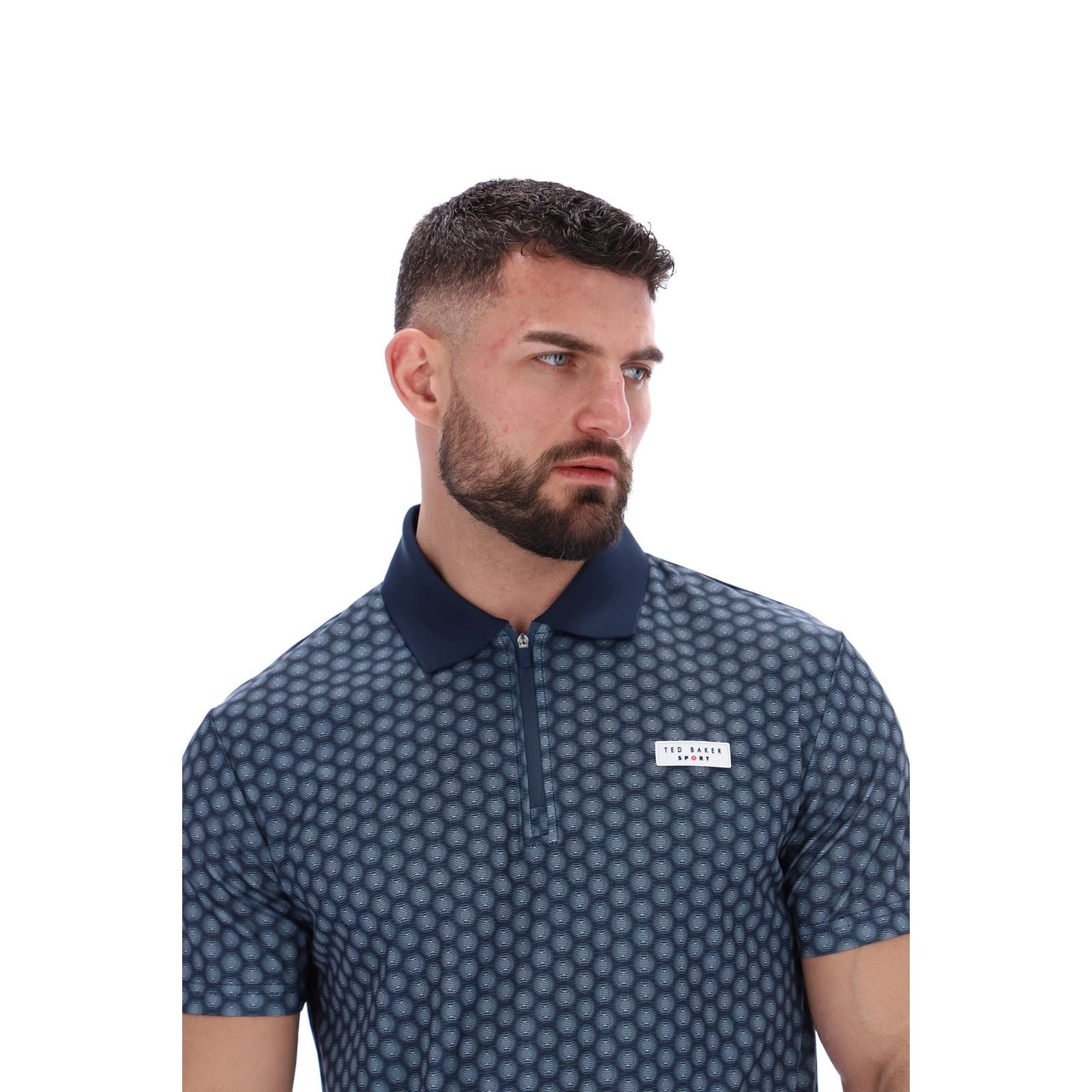 Ted Baker JAYDEN TBMTS2619 Polyester Men's Blue Activewear Polo Shirts