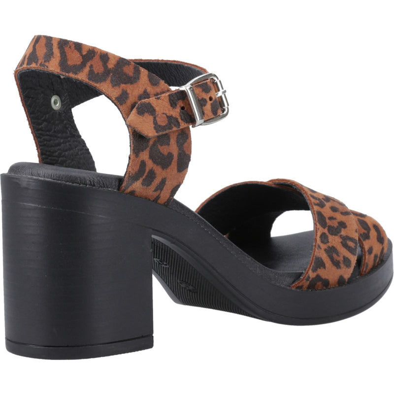 Hush Puppies Georgia Leather Women's Leopard Sandals