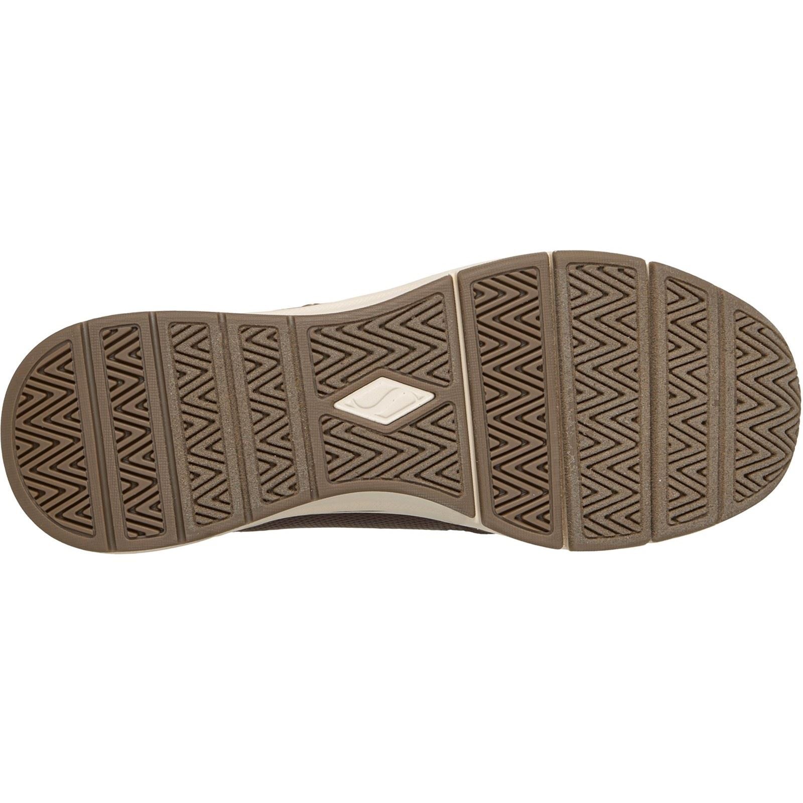 Skechers Billion Flex Luxe Up Leather Womens Chocolate Duraleather/Mesh Trainers