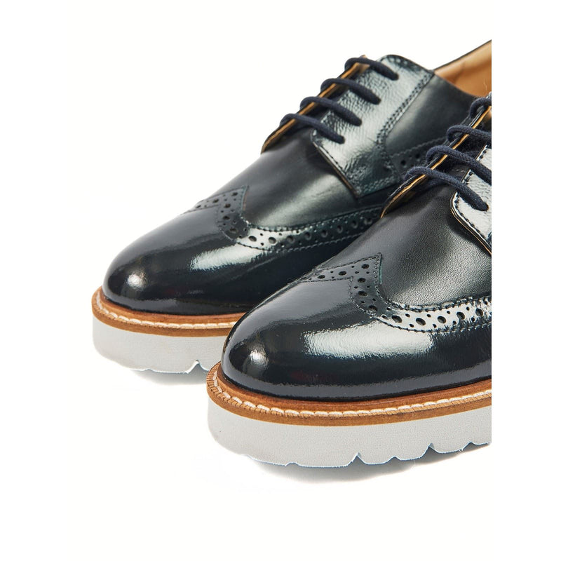 Pod Kortney Leather Women's Navy Patent Brogues Shoes