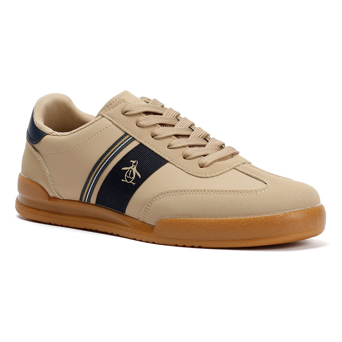 Penguin Gaz Men's Beige/Navy Trainers