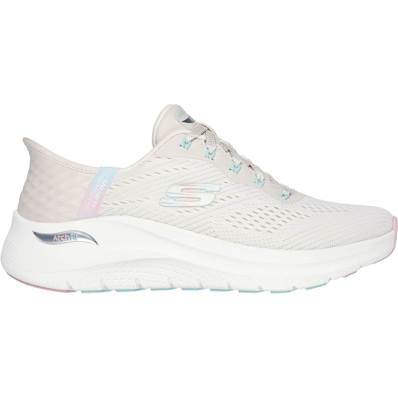 Skechers Arch Fit 2.0 - Easy Chic Textile Women's Natural/Pink Trainers