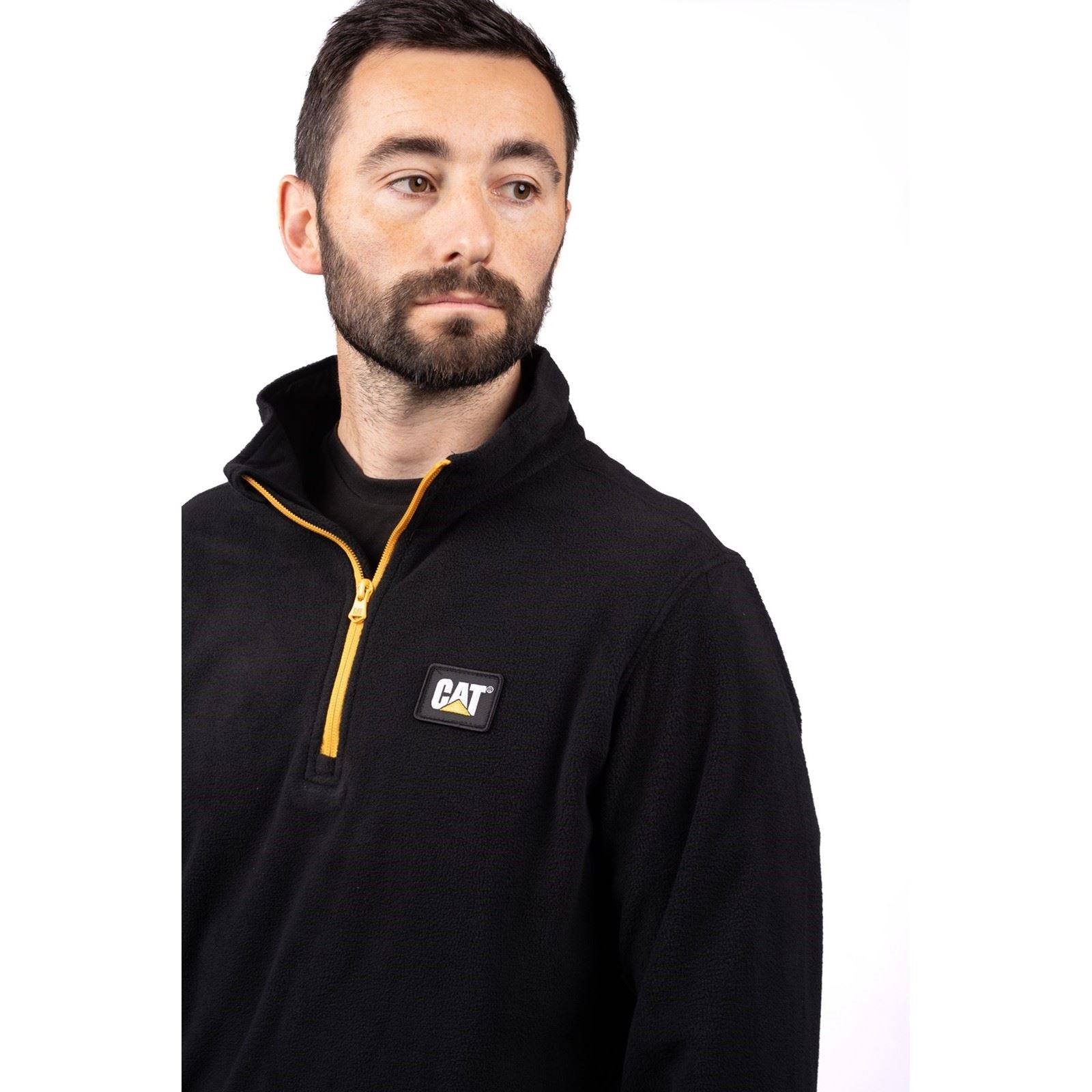 Caterpillar Cat Microfleece Quarter Zip Synthetic Men's Black Sweatshirt