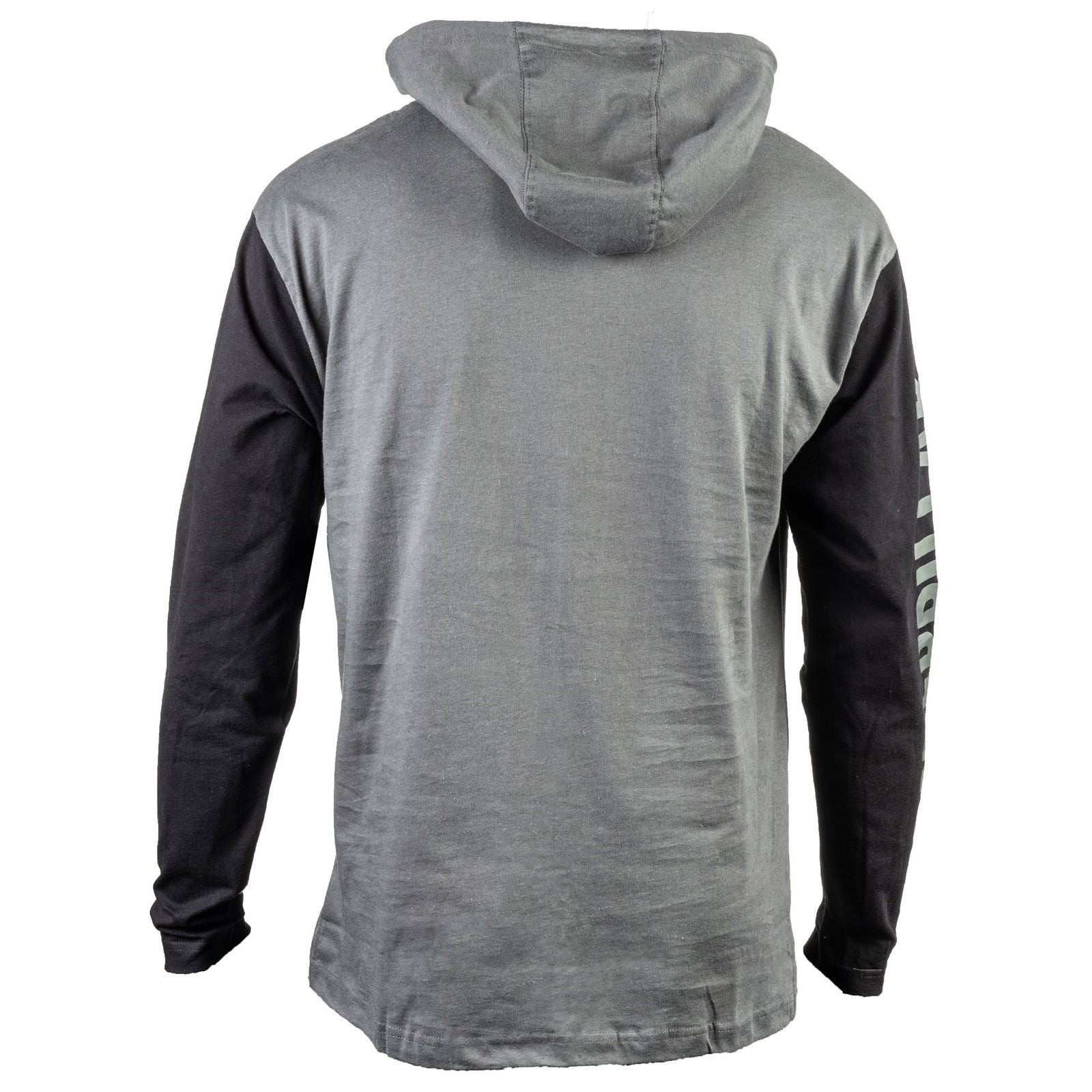 Caterpillar Hooded Long Sleeve Cotton Men's Grey T-Shirt