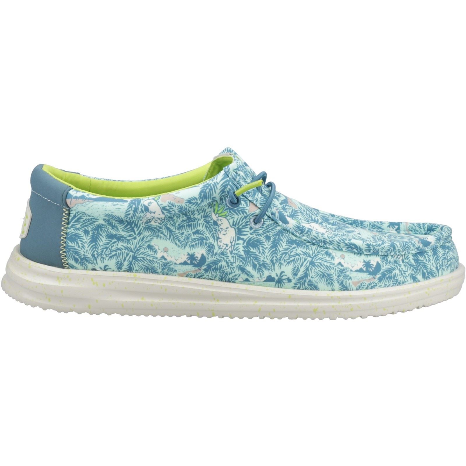 HEYDUDE Wally H2O Tropical Nylon Men's Blue Tropical Boat Shoes