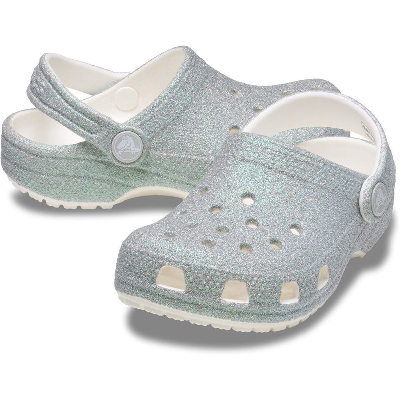 Crocs Classic Glitter Clog Synthetic Kids White Clogs