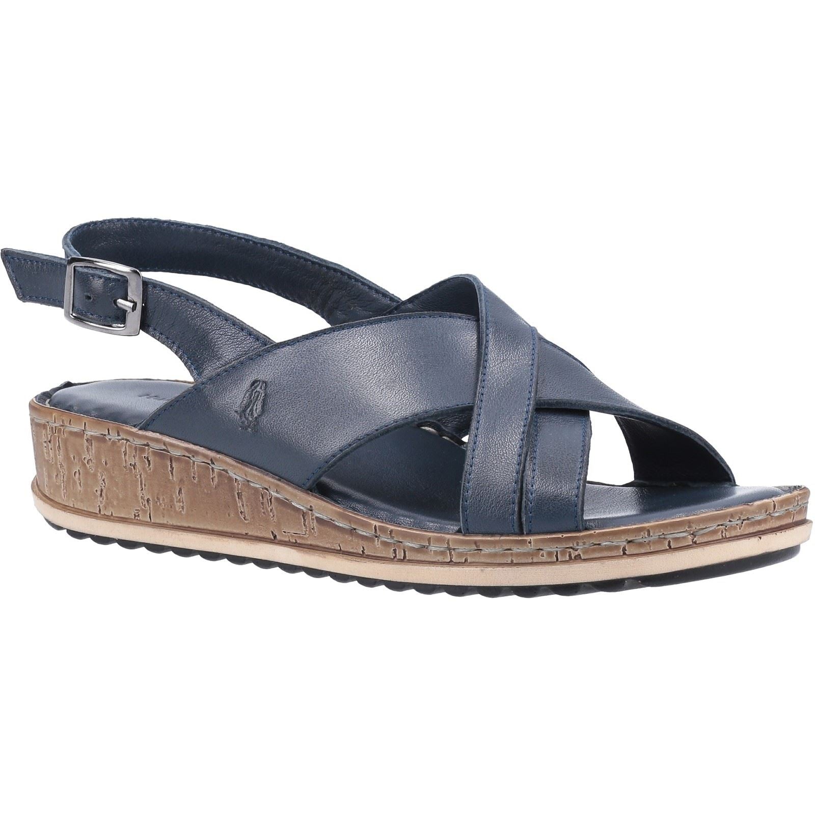Hush Puppies Elena Leather Women's Navy Wedges
