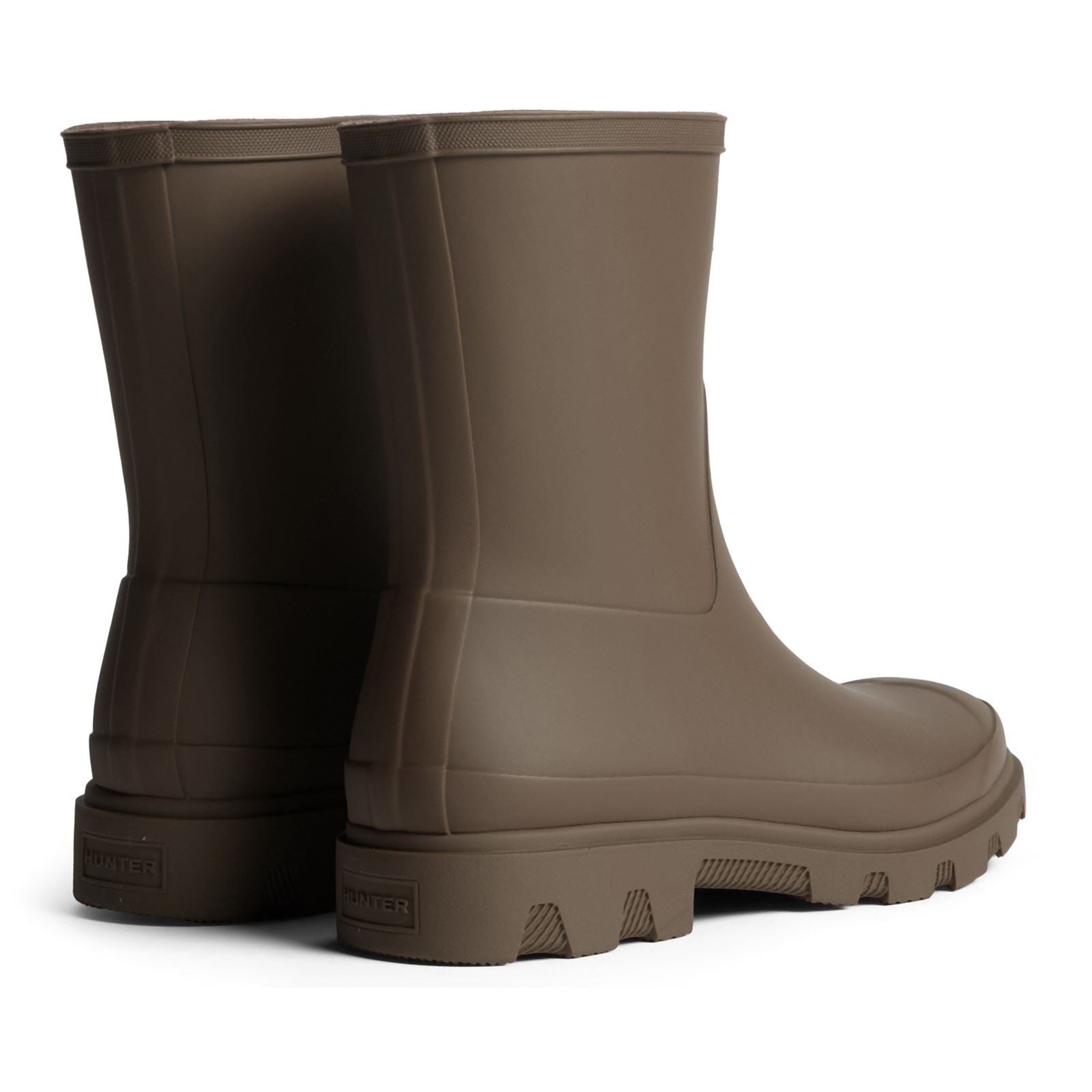 Hunter Downpour Short Boot Rubber Men's Chocolate Brown Wellington Boots