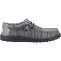 HEYDUDE Wally Stretch Mesh Synthetic Men's Granite Grey/Black Moccasins Shoes