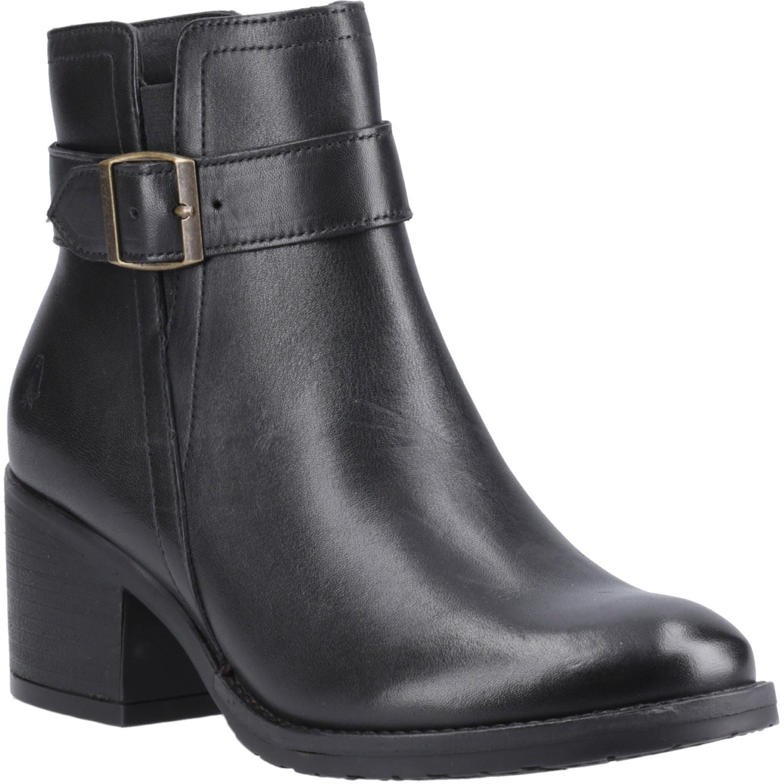 Hush Puppies Hensley Leather Women's Black Heeled Ankle Boots