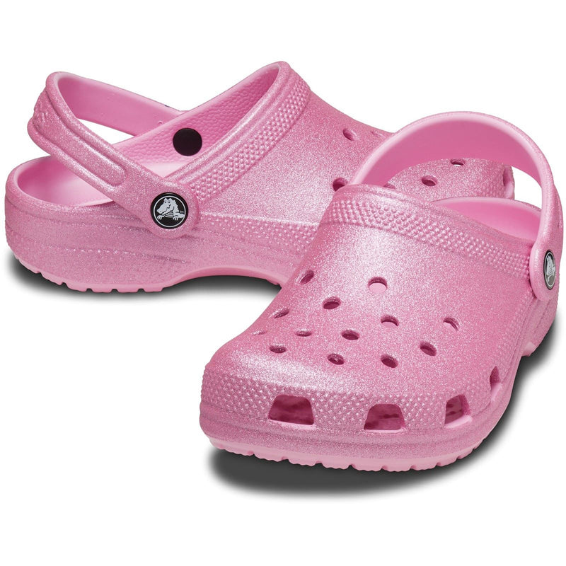 Crocs Classic Glitter Synthetic Pink Tweed Glitter Clogs