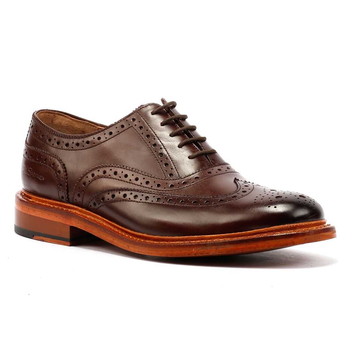 Ben Sherman Sugarman Brogue Leather Men's Mocha Lace-Up Shoes