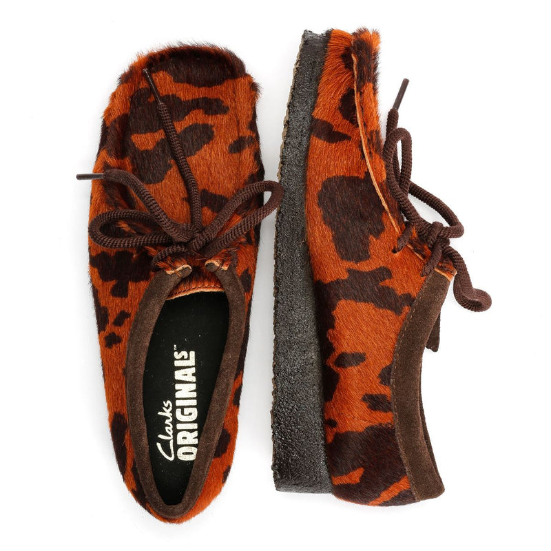Clarks Originals Wallabee Women's Brown Cow Print Shoes