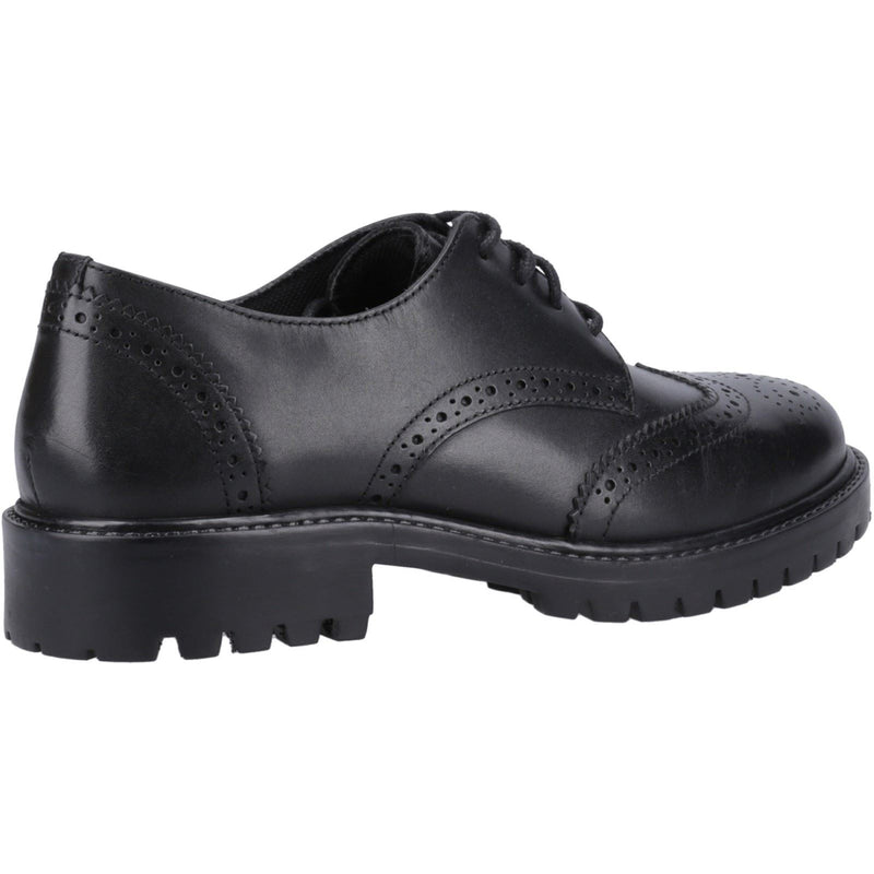 Hush Puppies Athena Senior Leather Girls's Black Brogues