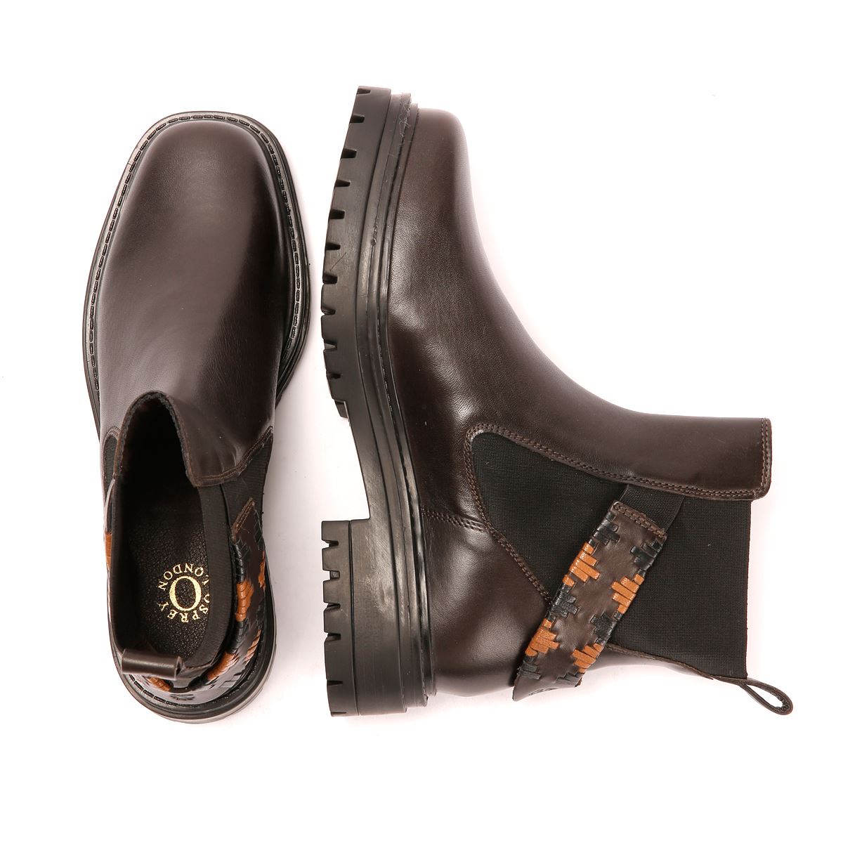 Osprey London The Guildford Chelsea Leather Women's Chocolate Boots
