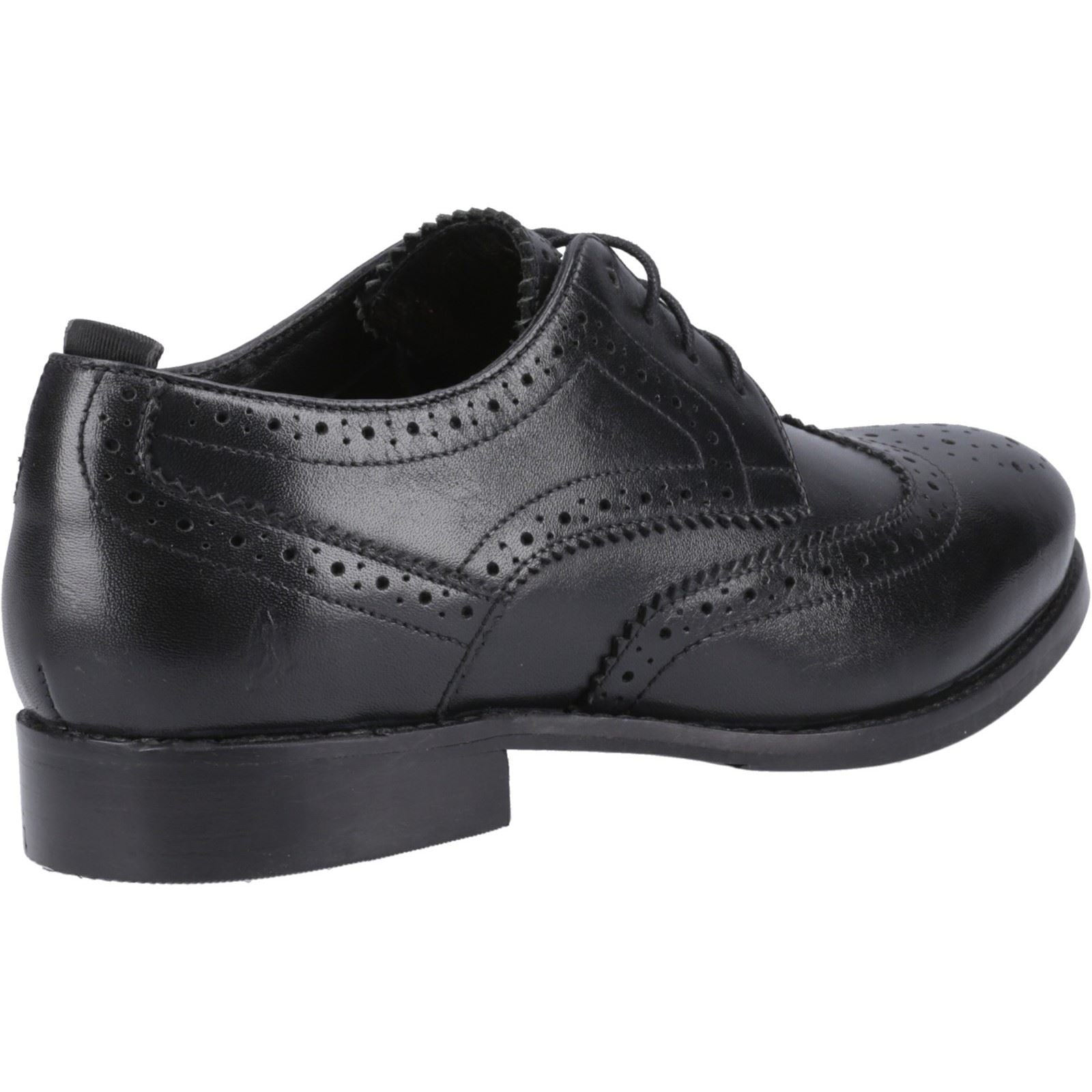 Hush Puppies Natalia Leather Women's Black/Black Brogues Shoes