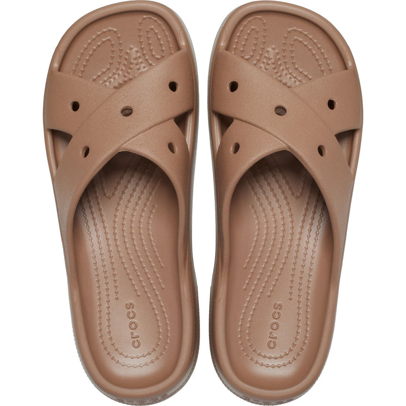 Crocs Classic Cross Strap Synthetic Women's Milk Chocolate Sandals