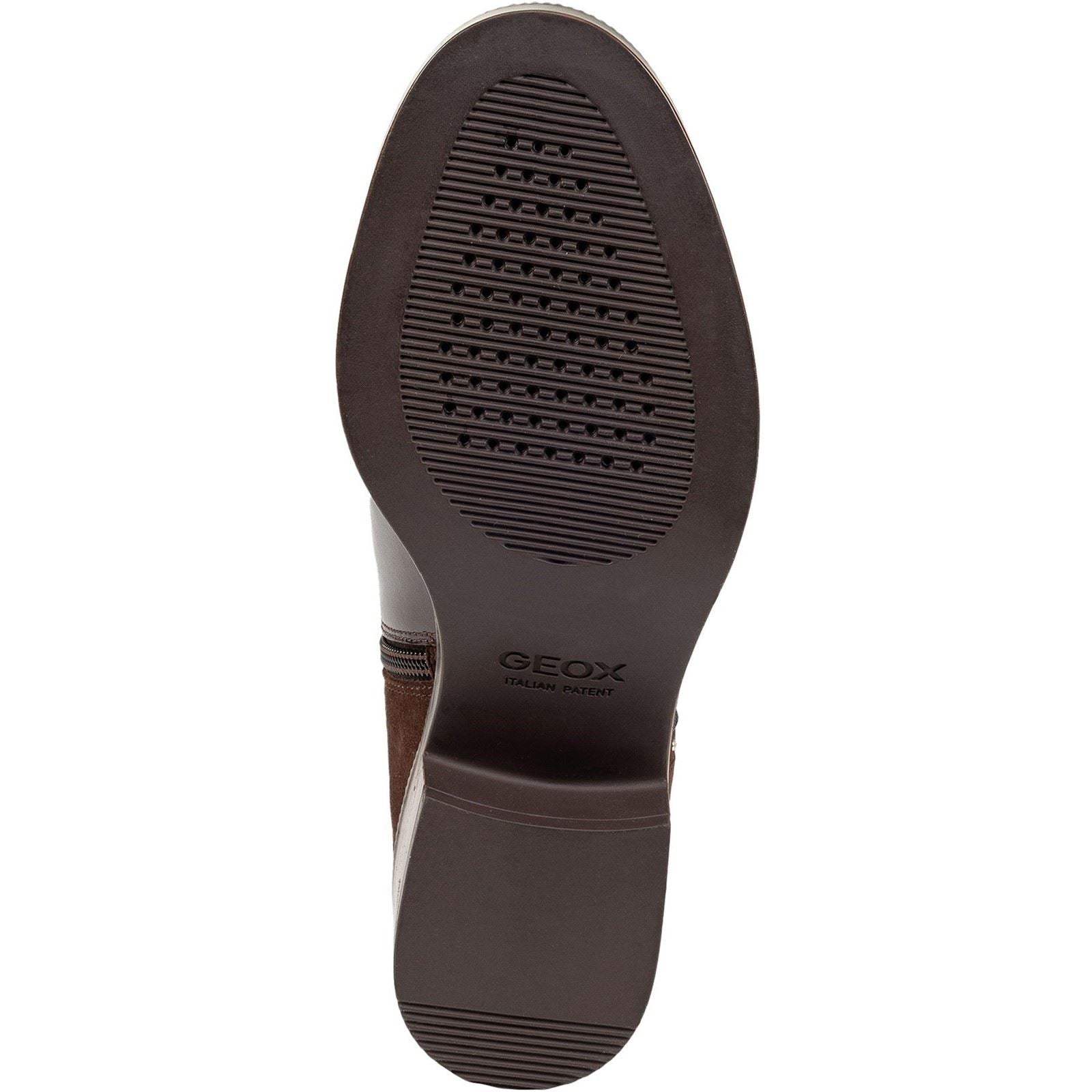 Geox D Camexia Leather Women's Dark Brown Boots