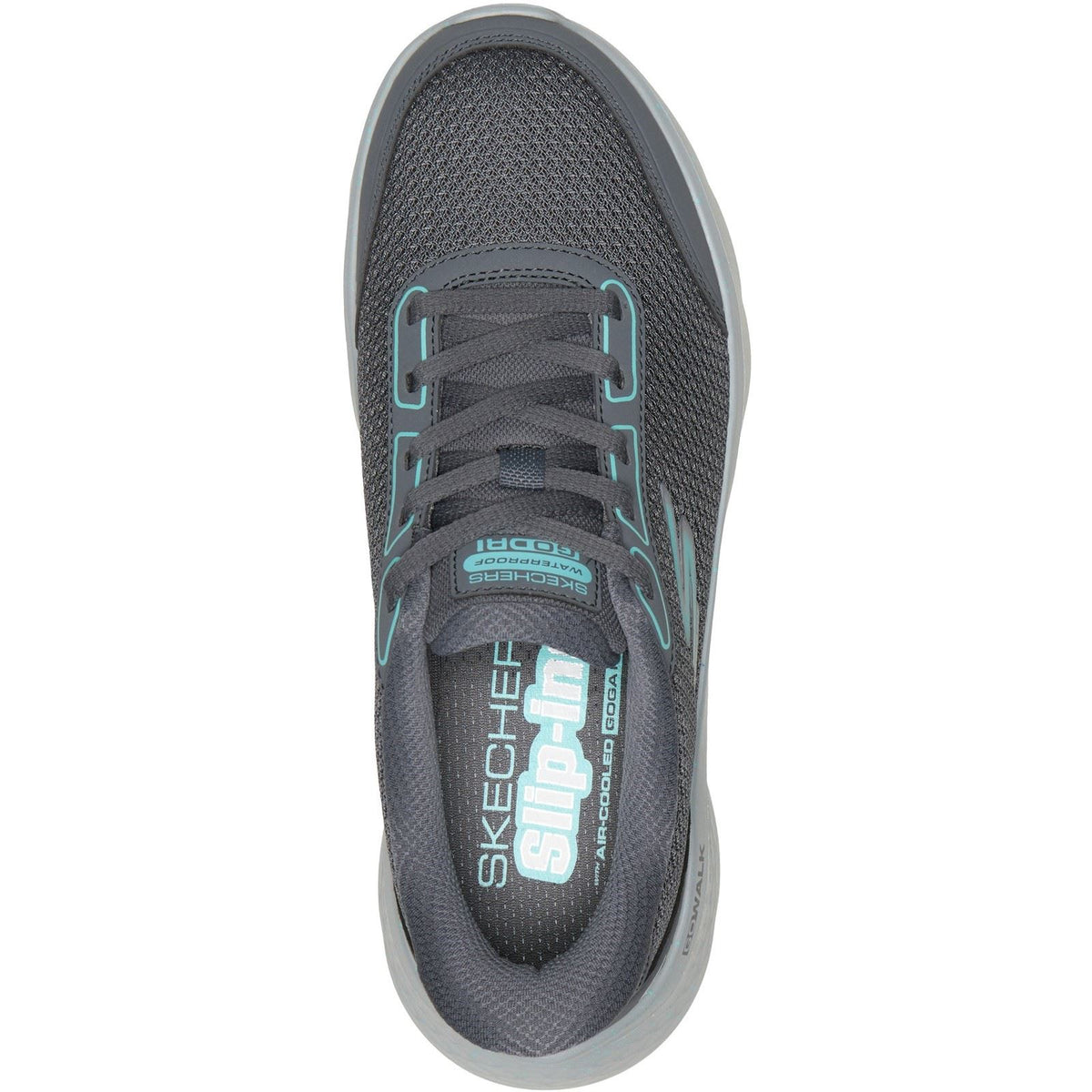 Skechers Go Walk Flex Mabel Textile Women's Charcoal/Turquoise Trainers