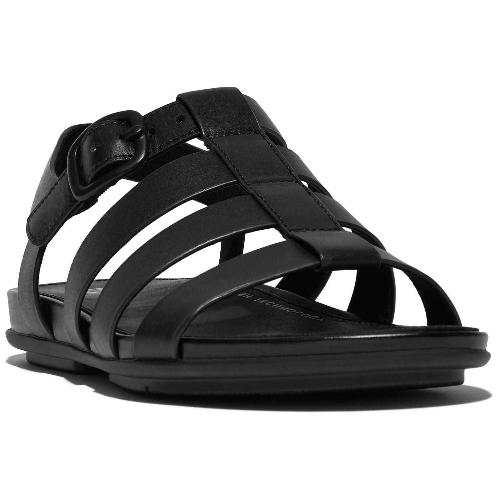 Fitflop Gracie Fisherman Leather Women's All Black Sandals