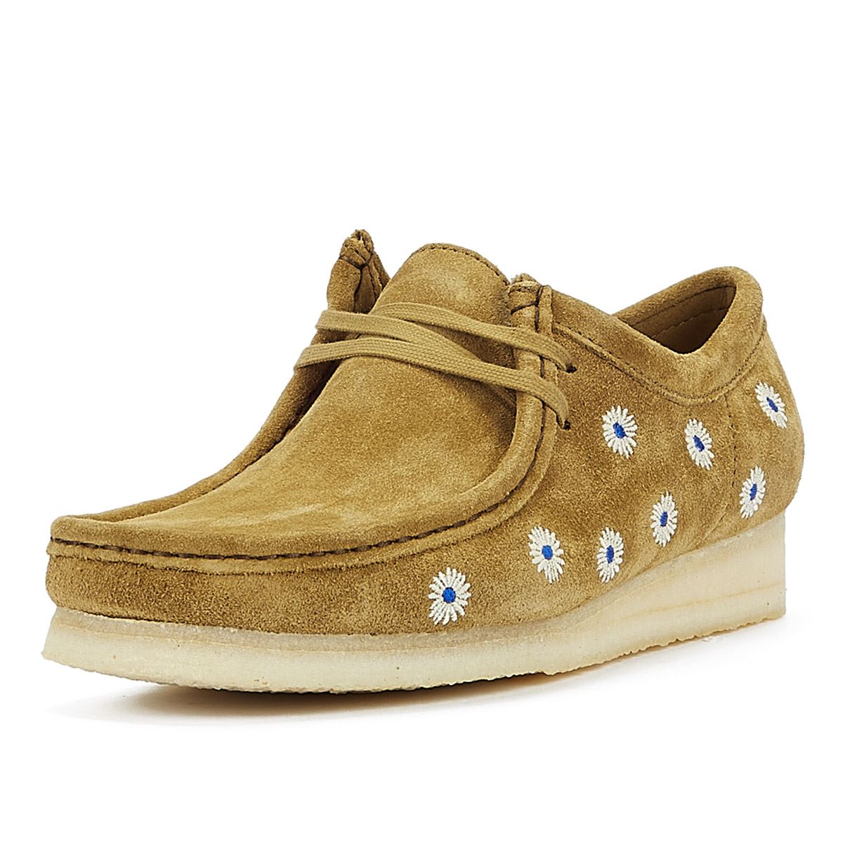 Clarks Originals Wallabee Men's Dark Olive Embroidery Leather Shoes