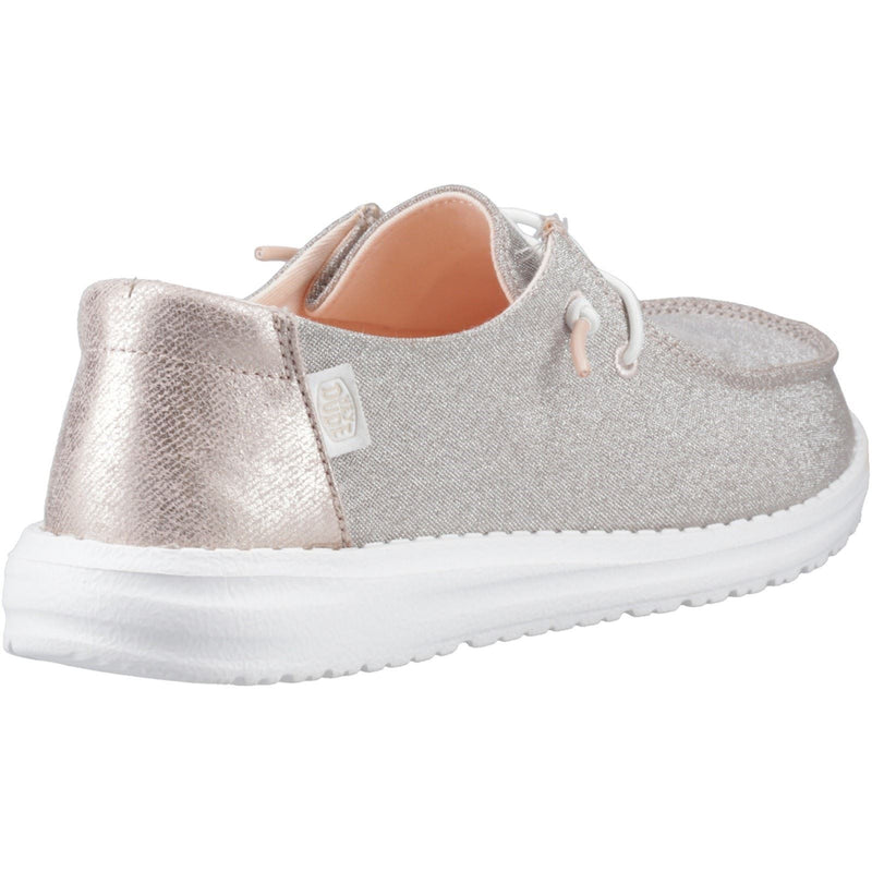 HEYDUDE Wendy Metallic Sparkle Synthetic Women's Rose Gold Loafers