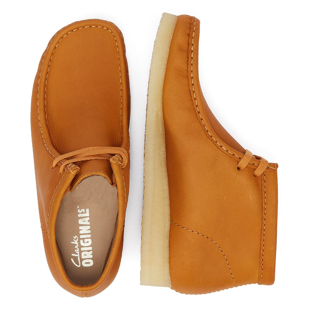 Clarks Originals Wallabee Mid Tan Leather Men's Orange Boots