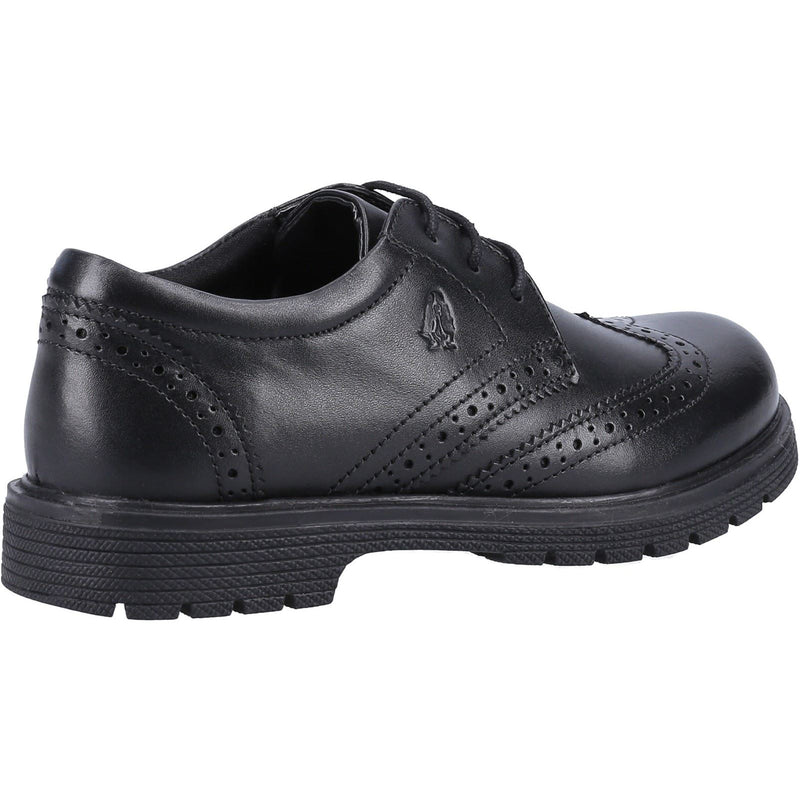 Hush Puppies Sally Youth Girls Black Leather Brogues