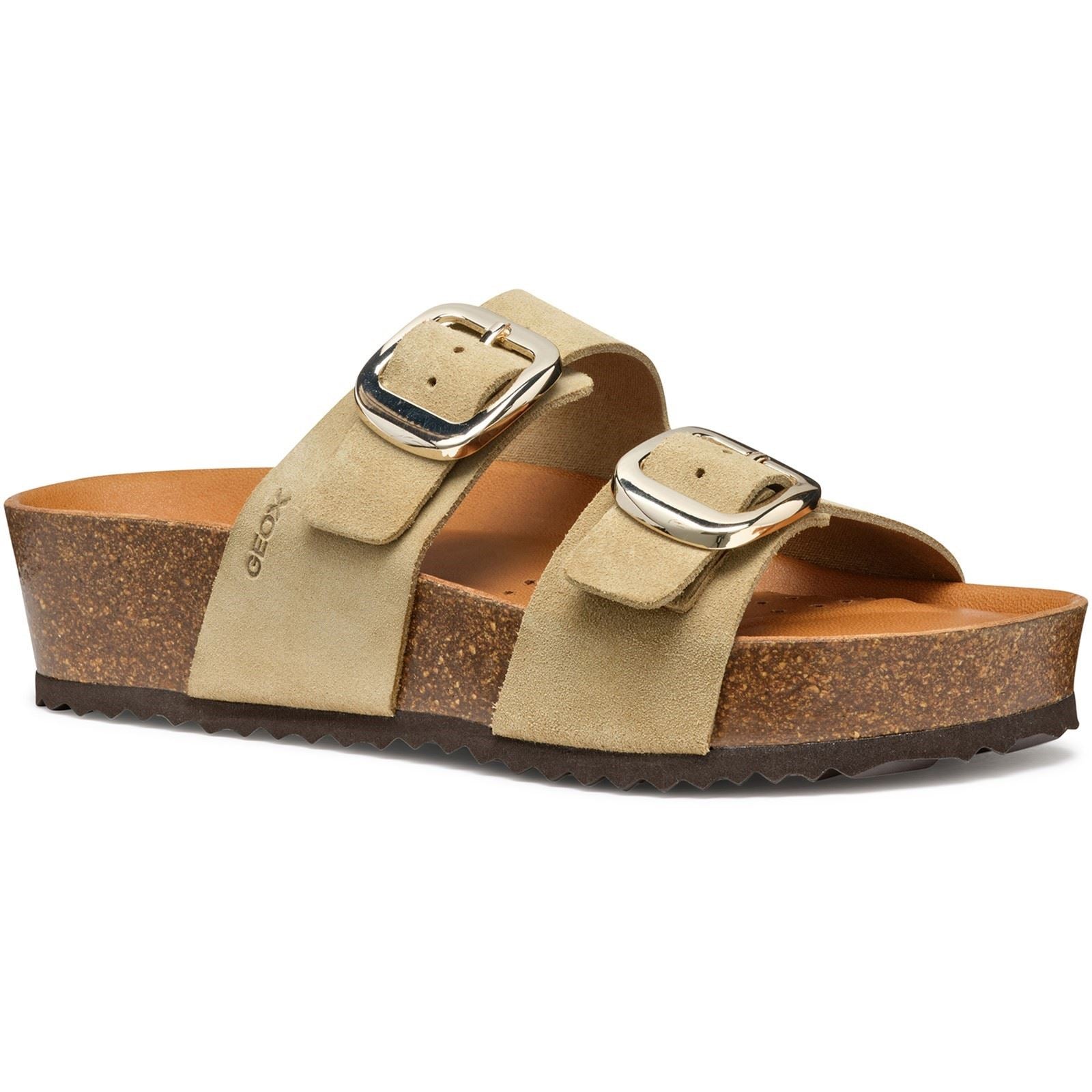 Geox D BRIONIA H Leather Women's Light Taupe Wedges