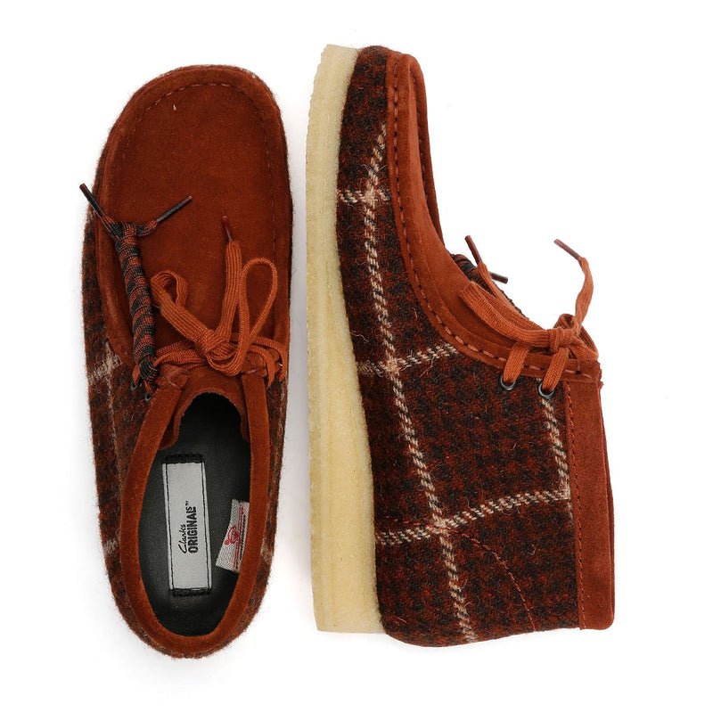 Clarks Originals Wallabee Harris Tweed Men's Rust Boots