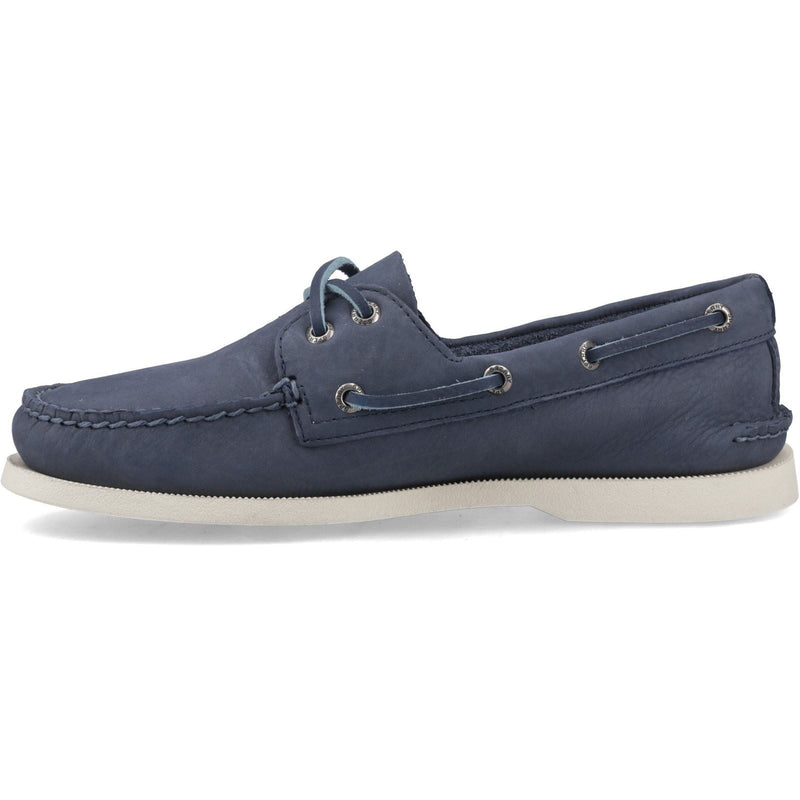 Sperry Authentic 2 Eye Leather Men's Dark Blue Boat Shoes