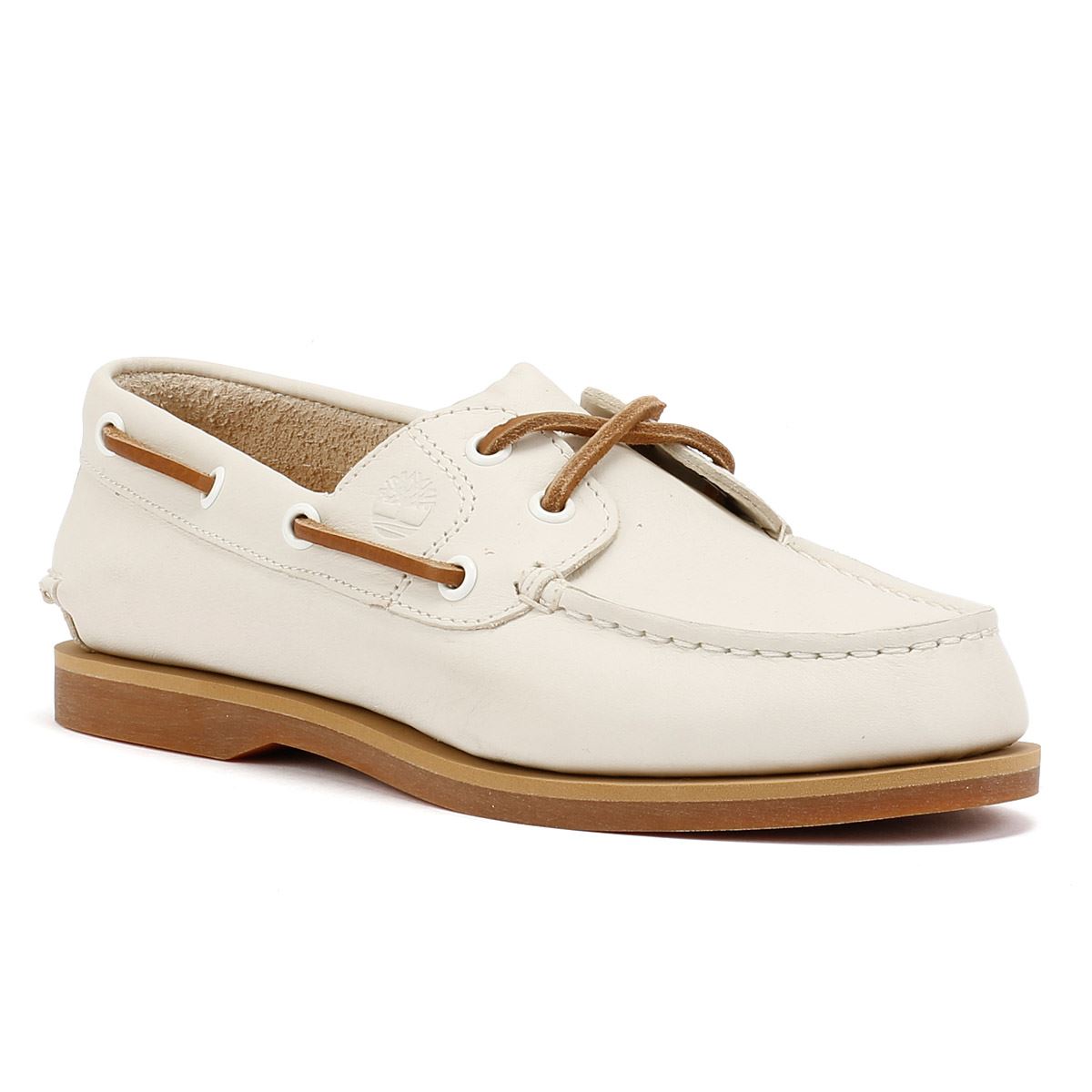 Timberland Classic 2 Eye Leather Women's Natural Boat Shoes