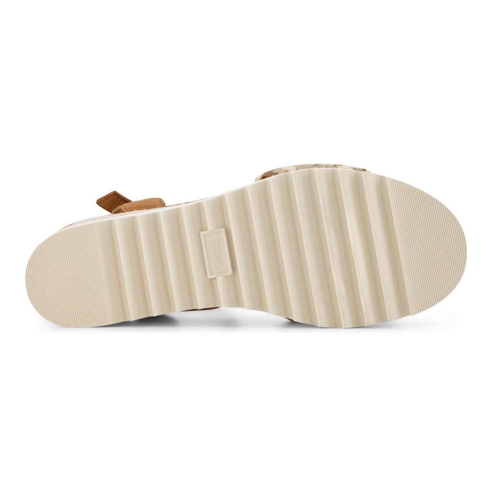 TOMS Diana Wedge Leather Women's Dark Beige Sandals