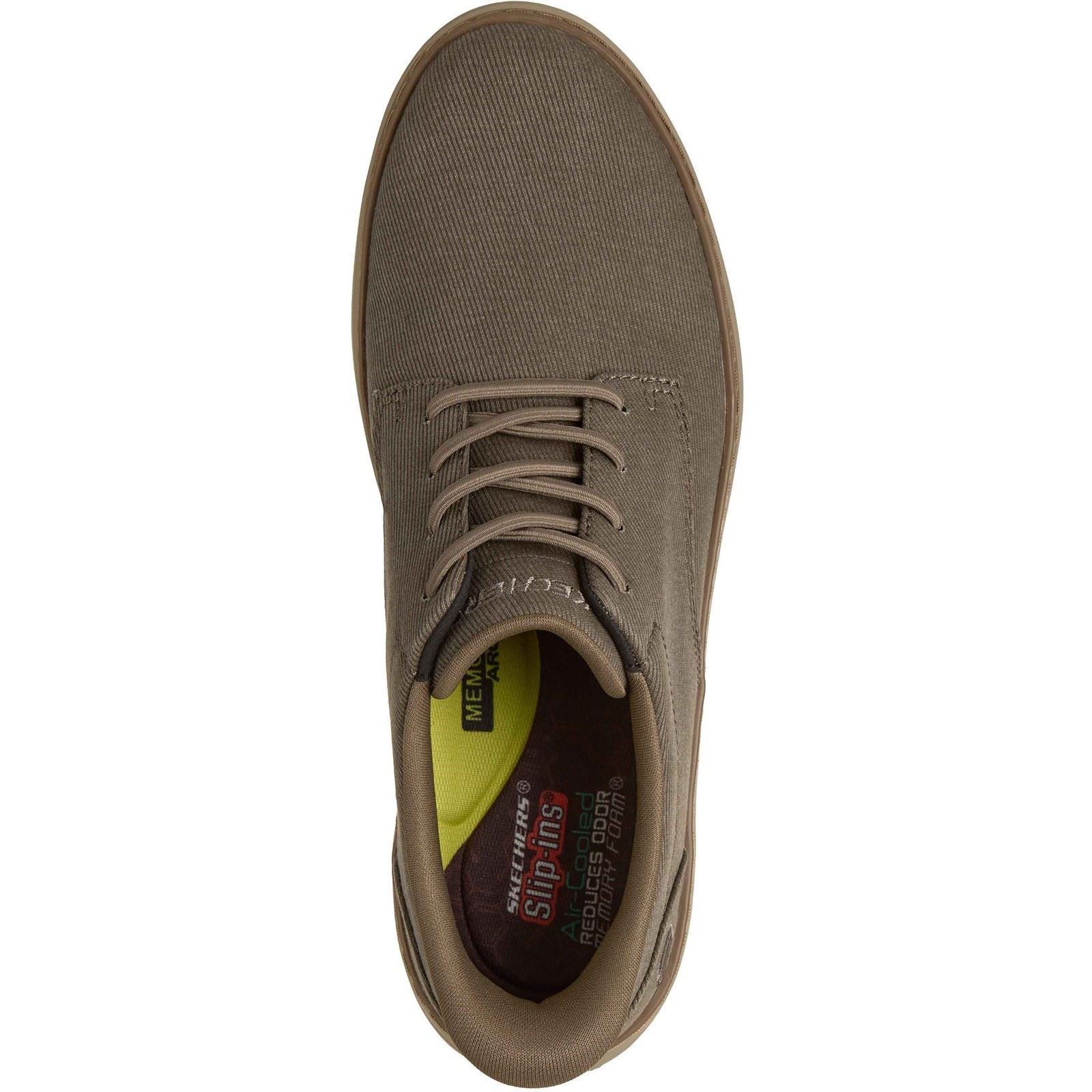 Skechers Hyland Justino Textile Men's Dark Taupe Lace-Up Shoes