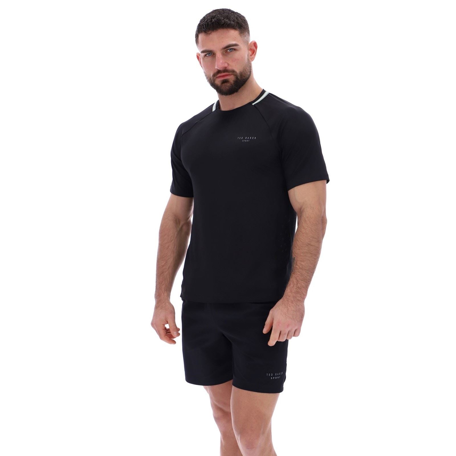 Ted Baker Sport HARRISON TBMTA251 Polyester Men's Black Activewear T-Shirts