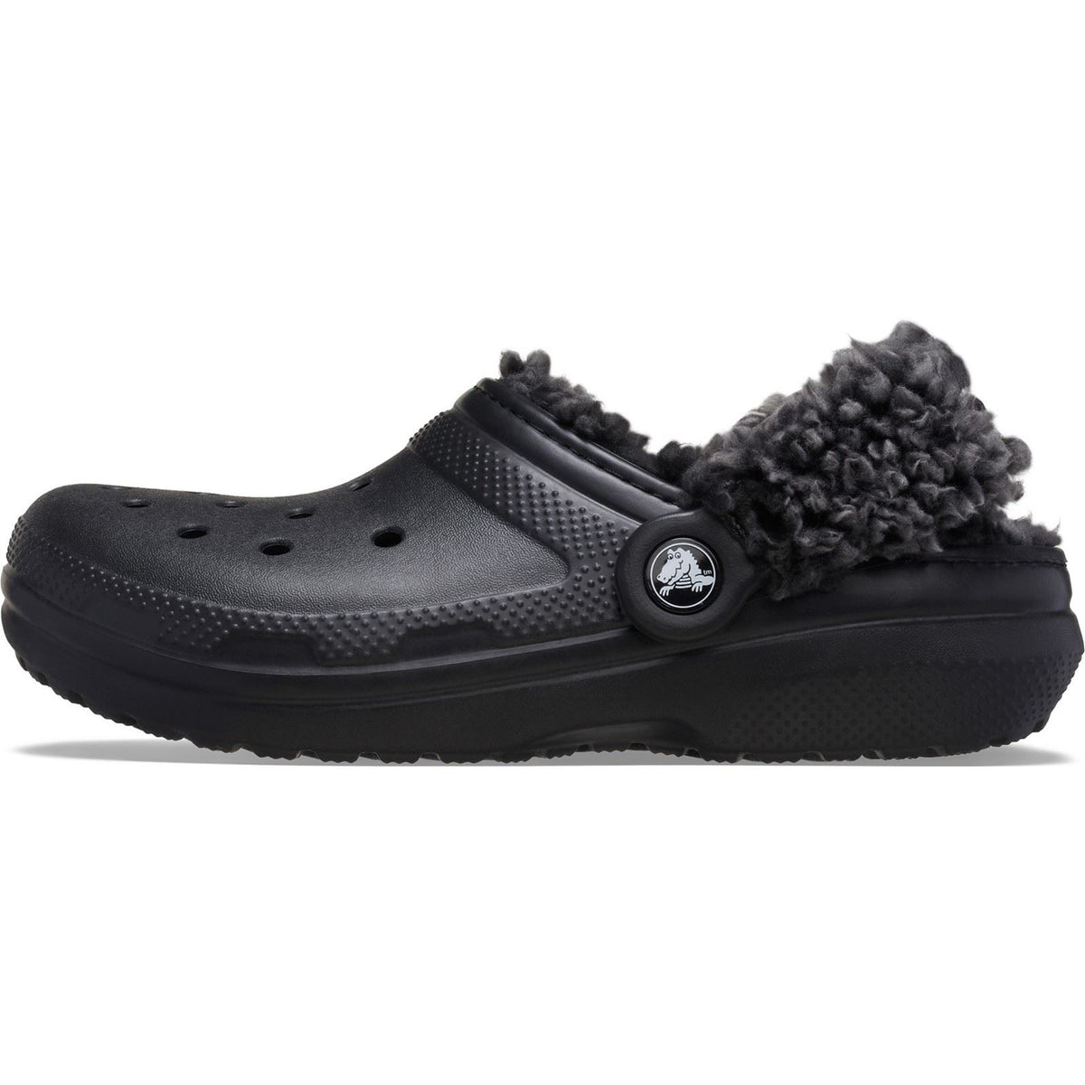 Crocs Classic Fleece Lined Textile Blend Unisex Kid's Black Slippers