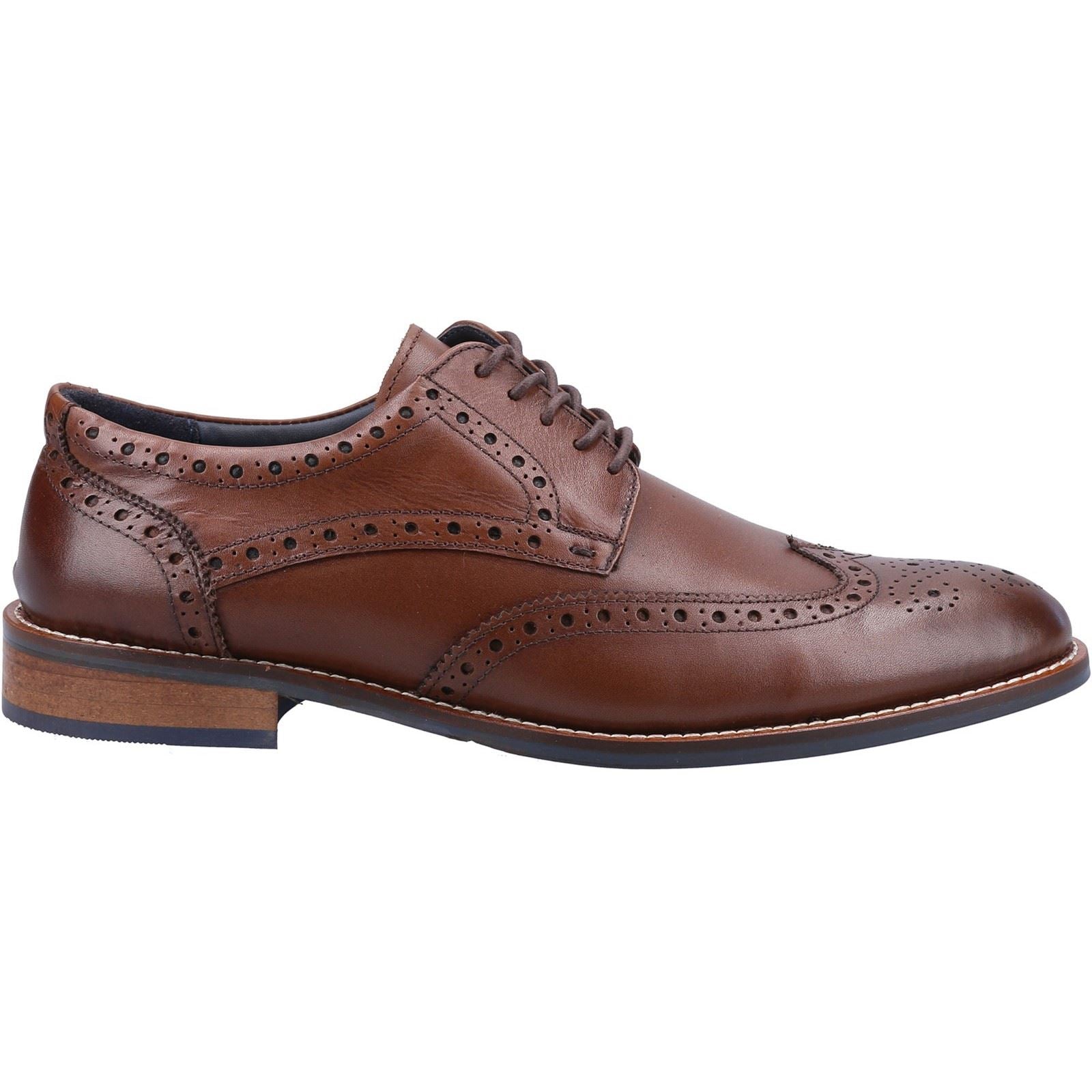 Hush Puppies Dustin Brogue Leather Men's Chocolate Brogues Shoes