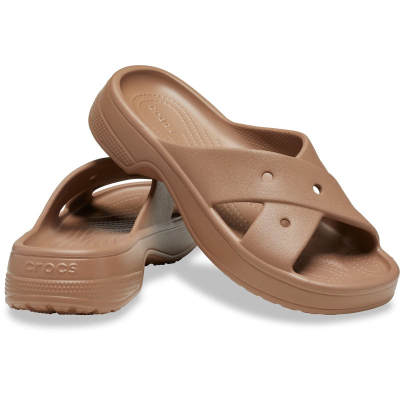 Crocs Classic Cross Strap Synthetic Women's Milk Chocolate Sandals