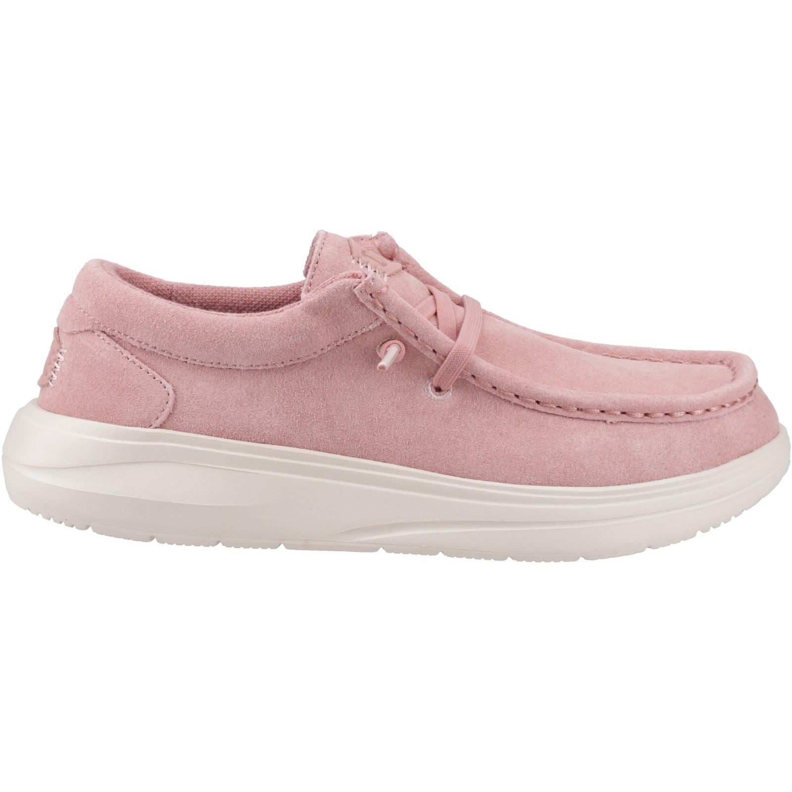 HEYDUDE Wendy COMF Suede Leather Women's Rose Pink/Whisper Pink Moccasins Shoes