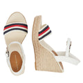 Tommy Hilfiger Corporate Wedge Ecru Women's White Sandal