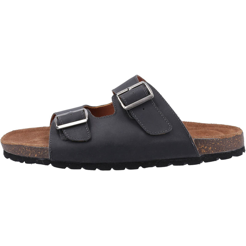 Hush Puppies Nash Slider Leather Men's Black Sandals