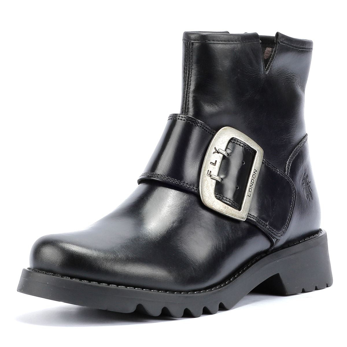 Fly London Rily Leather Women's Black Boots