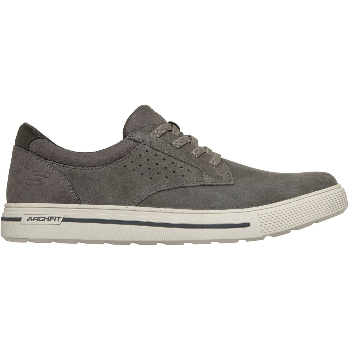 Skechers Arch Fit Solano 2.0 Rey Leather Men's Grey Lace-Up Shoes